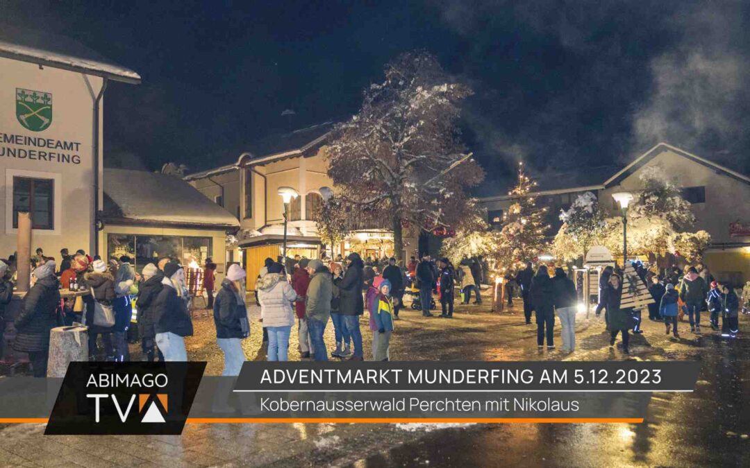 Adventmarkt Munderfing 2023, Kobernausserwald Perchten und Nikolaus